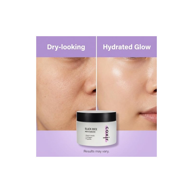 Korean Black Rice Face Moisturizer Cream by Coxir, Hydrating K-Beauty