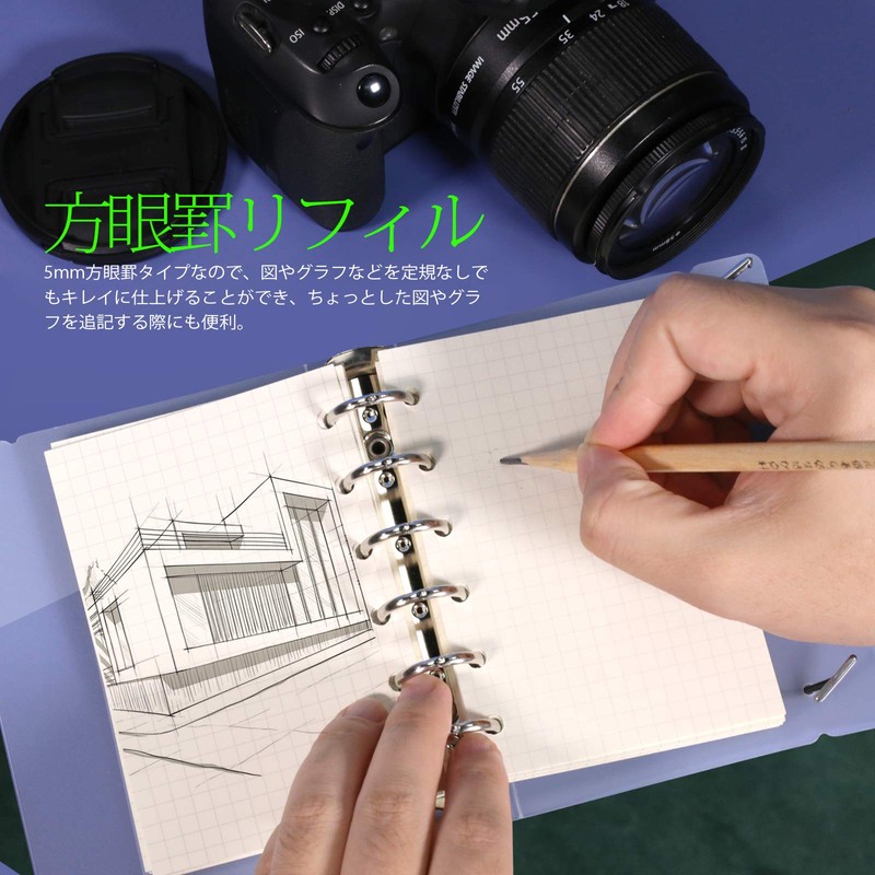 Leobro Notepad, Personal Notebook, Mini 6 Holes, Pocket Size, 3