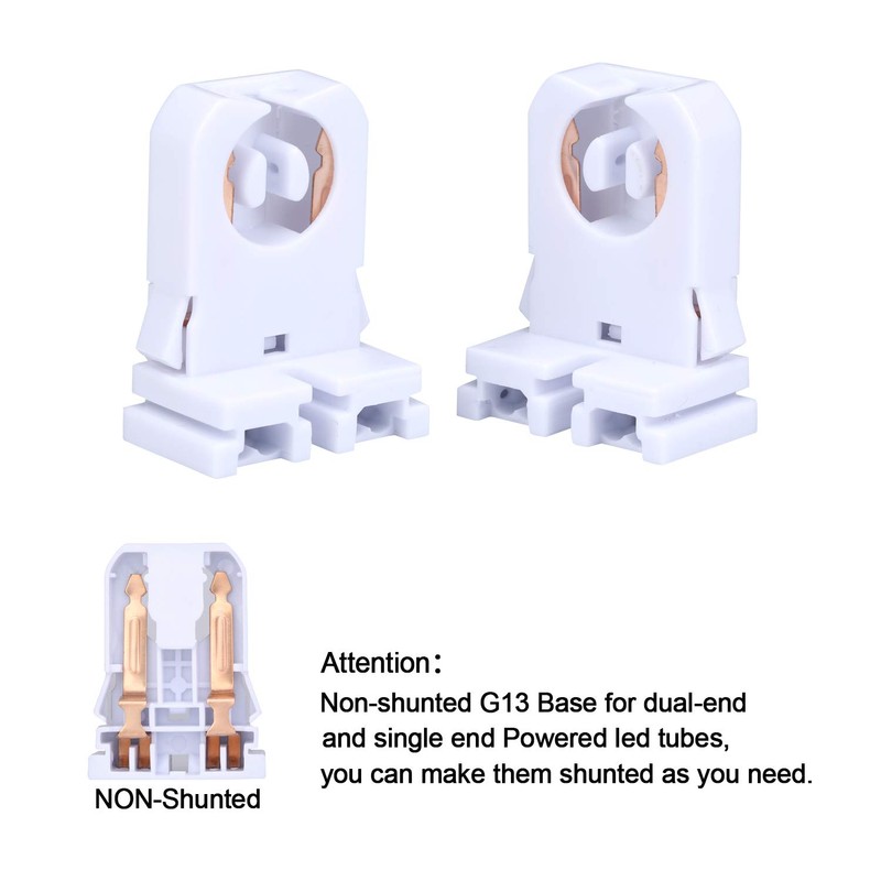 G13 T8 Bi-pin Socket Tombstone Lamp Holder Non-shunted Turn Type