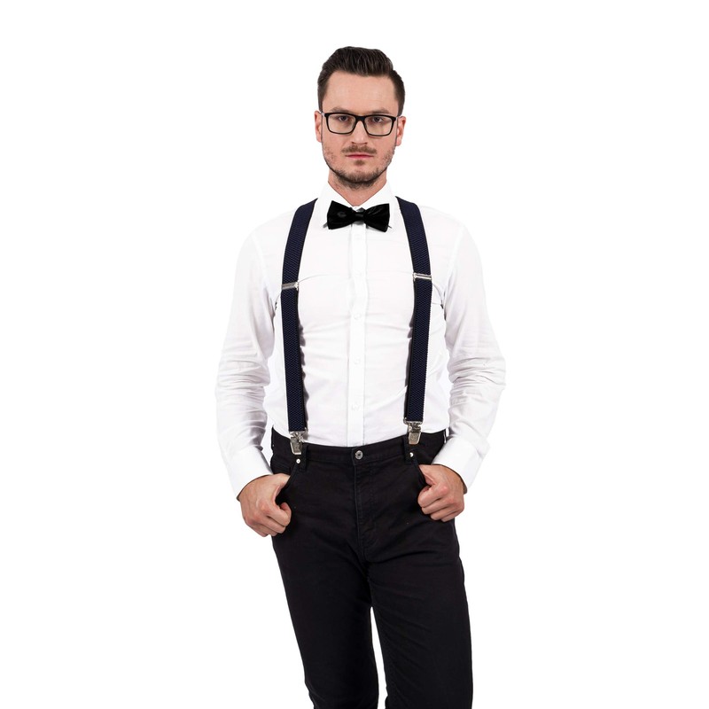 Decalen Mens Suspenders X Style Very Strong Clips Adjustable One