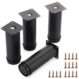 OwnMy 4PCS 6 Inch Stainless Steel Furniture Legs Feets Metal Cabinet Desk Legs, Adjustable Round Metal Furniture Risers Replacement Legs Corner Feets Heavy Duty Table Leg Extenders for Sofa Chair