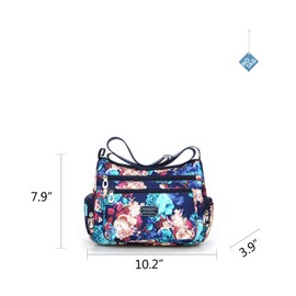 NOTAG Women's Shoulder Bag, Lightweight, Multi-Pocket, Casual Waterproof Nylon Messenger Bag, LH, Casual, unique