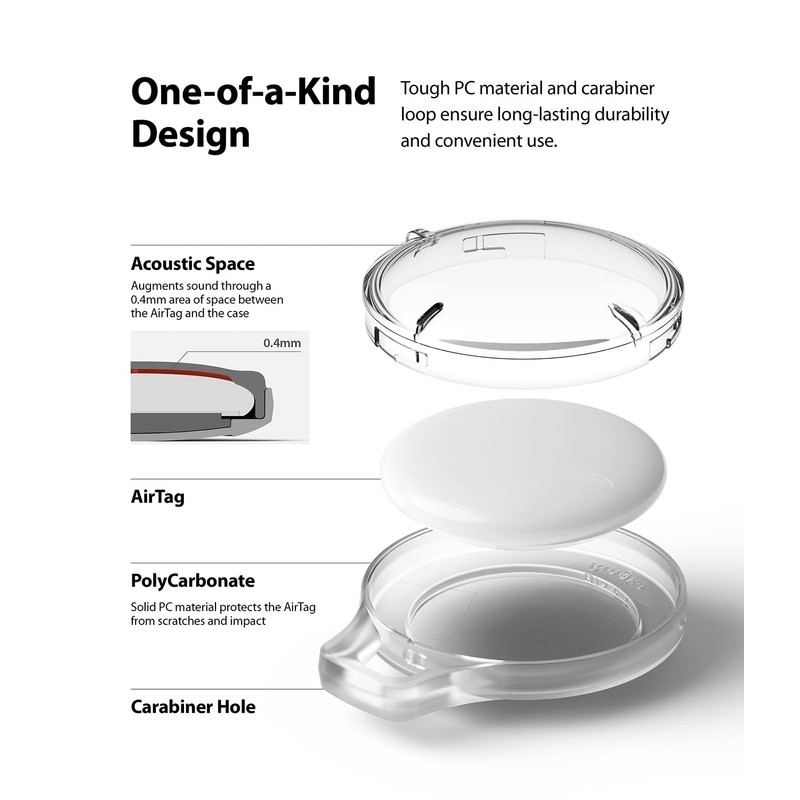 Ringke Slim para AirTag Case - Clear 4 Pack