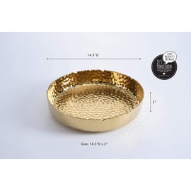 Pampa Bay Porcelain Extra Large Shallow Serving Bowl (Gold)