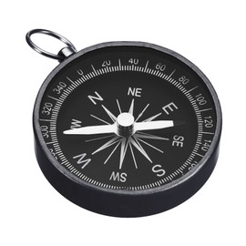 PATIKIL Pocket Compass, Survival Sports Navigation Compass with Key Ring for Outdoors Camping Hiking, Black