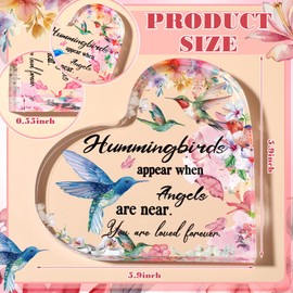 Yulejo Red Cardinal Gifts Sympathy Gifts Memorial Gift for Loss of Loved One Sympathy Acrylic Glass Heart Memorial Present Table Centerpieces Remembrance Decor Christmas Condolence (Flower Style)