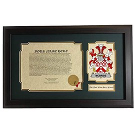 McBride - Coat of Arms and Last Name History, 14x22 Inches Matted and Framed