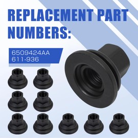 Wheel Lug Nut (OEM Part #6509424AA) Compatible with Dodge Ram 3500/4000/4500/5500 Models (2012-2022) M14-1.50 Flange 22mm Hex 28.5mm Length Replace 611-936 Pack of 10pcs