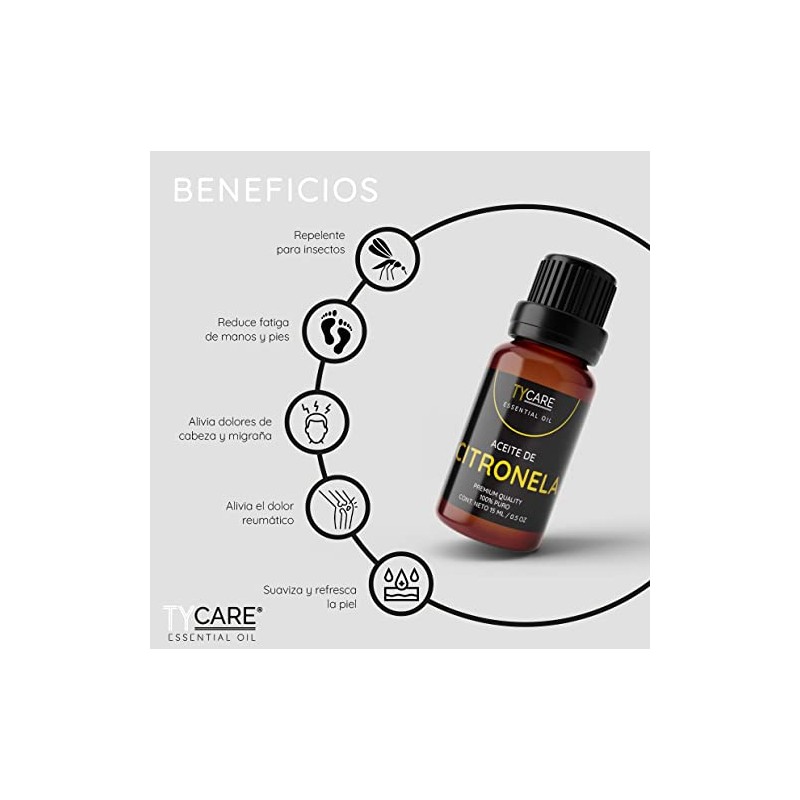 Aceite Esencial de Citronela (Cymbopogon Nardus) - 100% PURO PREMIUM