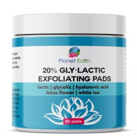 Planet Eden 20% Gly-Lactic Glycolic & Lactic Acid Skin Peel Exfoliating Pads 60