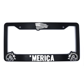 LP Frameworks Merica' for America 3D Raised License Plate Frame | 1 Pack Car USA License Plate Cover | Universal US Black License Plate Holder | Auto Accessories (Car, Truck and SUV)