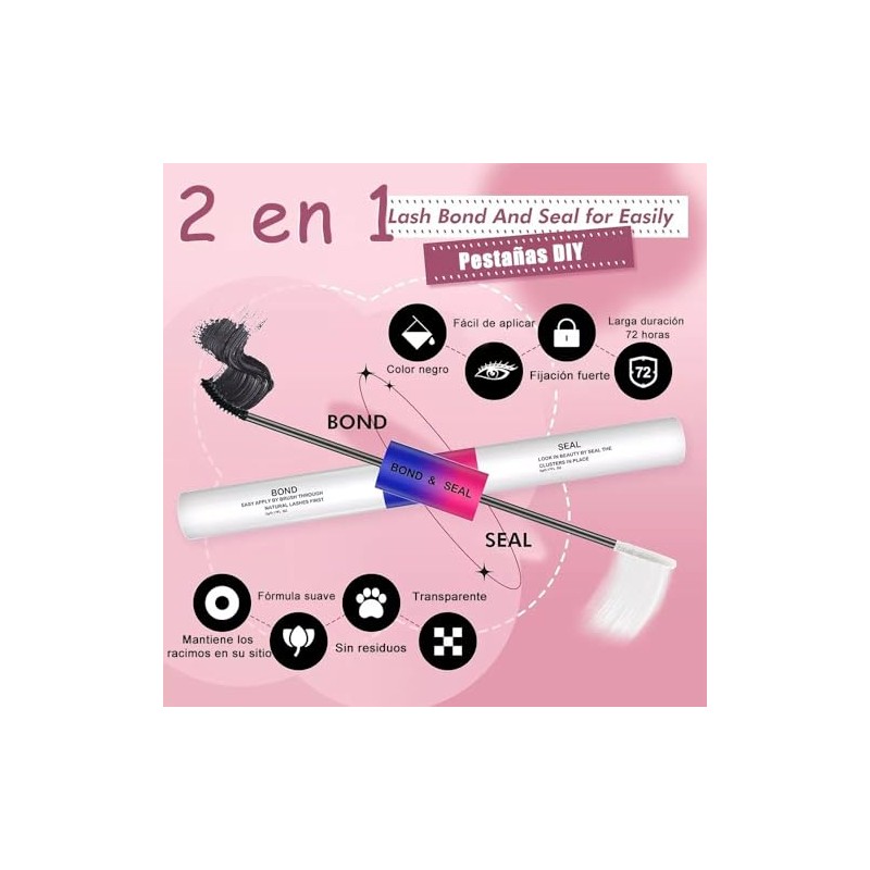 Pestañas postizas kit,Extensión Pestañas,Pestañas de clúster 222 Racimos 8-16mm Mixtas,pestañas