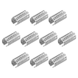 sourcing map Pack of 100 Leather Rope Crimping Clips, 5.5 x 11 mm Foldable Cylindrical Cord End for Lanyard, Tassel, DIY Crafts, Silver