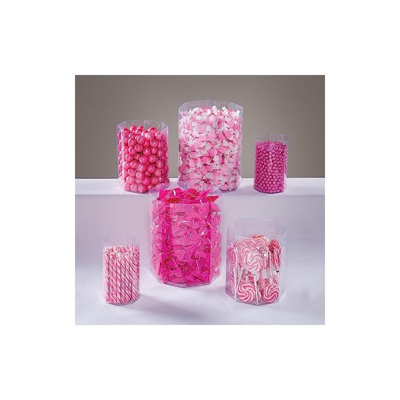 Fun Express Bulk 24 Pieces Plastic Clear Octagon Candy Containers