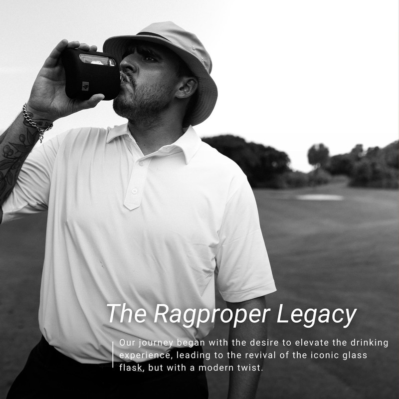 Ragproper Modern Glass Hip Flask for Men with Cork &