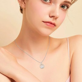 JFASHOP Guardian Angel Necklace 925 Silver Angel Pendant Necklace Girls Birthday Gifts for Women Girls Children, Sterling Silver, Cubic Zirconia