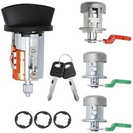 Ignition Switch and Door Lock Cylinder with Keys Set 707624 C-42-195 Replacement for Ford F150/250/350 2001-2007 Replacement for Ford Explorer Replacement for Lincoln Blackwood 322347