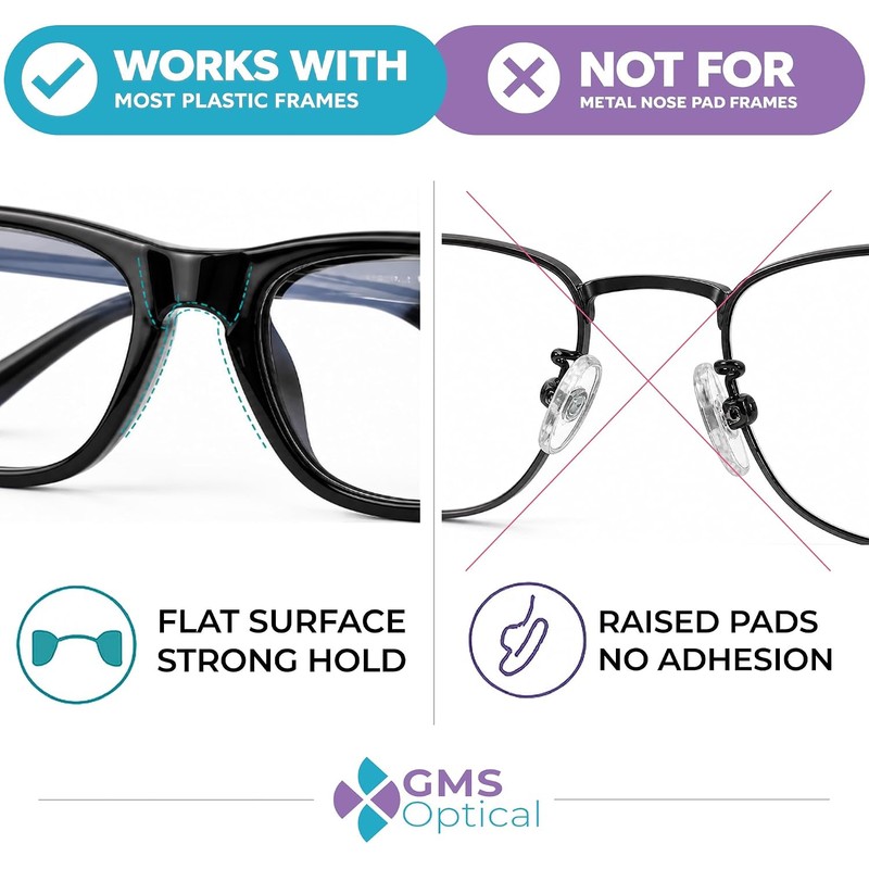 GMS Optical Adhesive Silicone Nose Pads for Glasses |1.3mm Ultra-Thin,