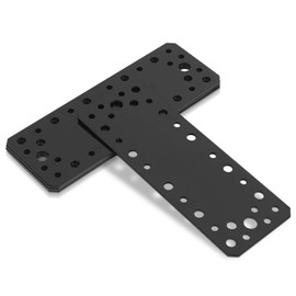 Plate Connectors, Flat Joint Wood Connectors, Connection Plate Metal Connectors, Black Flat Plate Support Repair Plate for Furniture (4 Black 180x65mm)