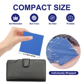 SEVENWELL 50pcs Jewelry Cleaning Cloth Dark Blue Polishing Cloth for Sterling Silver Gold Platinum Small Polish Cloth 8x8cm