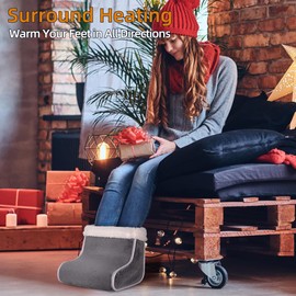 Koreal Electric Foot Warmer, Foot Warmer Heated for Men & Women, Feet Warmer with 6 Temperature Setting 4 Timer Setting, Auto Shut Off, Washable Inner Lining, Fast Heat Use for Winter Gifts