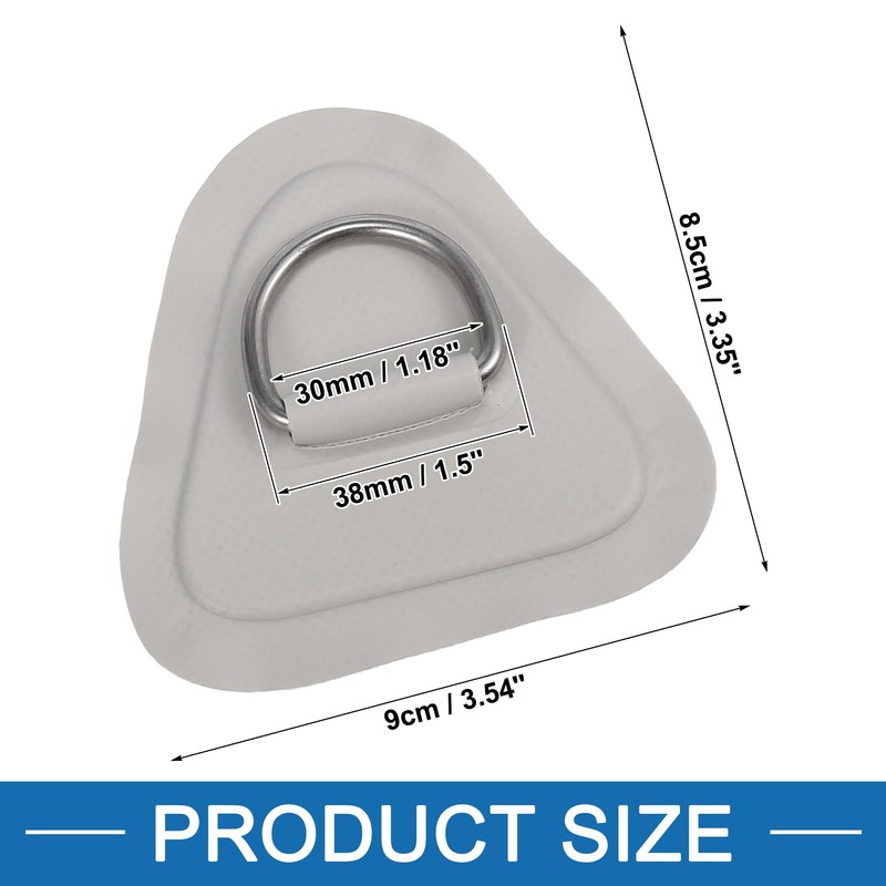 A ABSOPRO Kayak D Ring Patch Triangle PVC Stainless Steel