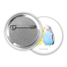 Mr. & Mrs. Panda 50mm Button Wellensittich Liebe - Geschenk, Kuscheln, Festivalbutton 50 mm, Button-Edition 50 mm, Ehefrau, Heiraten, Ehemann,