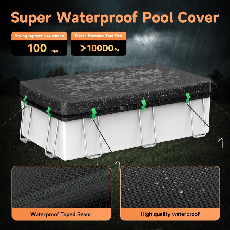 12x24 FT Rectangular Pool Cover, Solar Covers for Above Ground