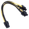 5Pcs Power Supply Cable 6Pin to Dual 8pin 6+2 GPU