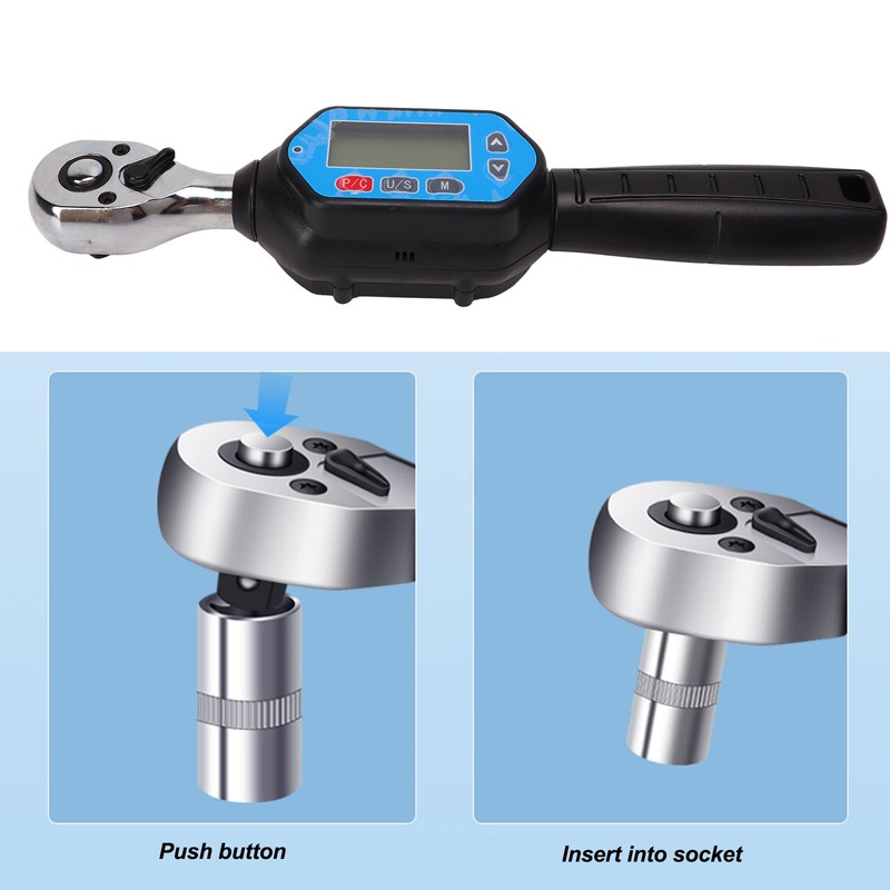 Digital Torsion Wrench 3/8in Drive Mini Calibrated Wrench with Buzzer