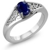 Gem Stone King 1.02 Cttw Anillo de Plata de Ley