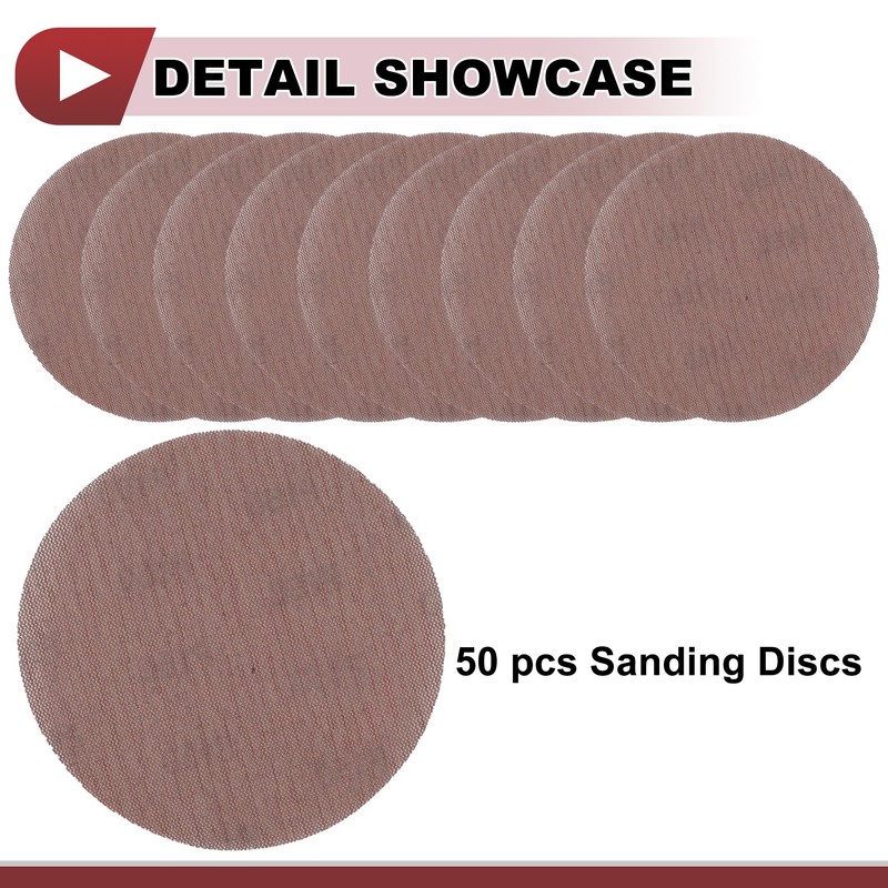 HEROFFIX 50 Pcs 6 Inch Abranet Sanding Mesh Anti-Clog Hook