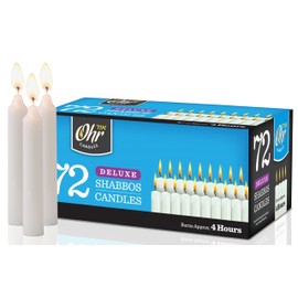Ner Mitzvah Shabbat Candles - Traditional Shabbos Candles - 4 Hour - 72 Count - by Ohr