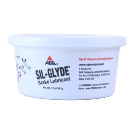 AGS Automotive Solutions SIL-Glyde 12 oz Tub Silicone Based Brake Assembly Lubricant for Eliminating Disc Brake Squeal - Moisture Proof, Heat Resistant, Rust and Corrosion Protector