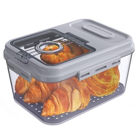 ANYPROLUS Bread Box for Homemade Bread, Time Recording Bread Containers Storage Airtight Loaf, Bread Storage Container Bread Keeper with Lid, Bread Box for Kitchen Countertop, Grey