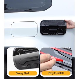 Gas Fuel Tank Cap Protect Cover Trim Compatible with 2024 2025 Toyota Land Cruiser 250 1958 Prado LC250 J250, Oil Cap Gas Cover Trim Sticker Decoration Exterior Accessories (Glossy Black)