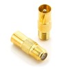 deleyCON Satellite Aerial Adaptor Coaxial Cable to TV Plug Adapter