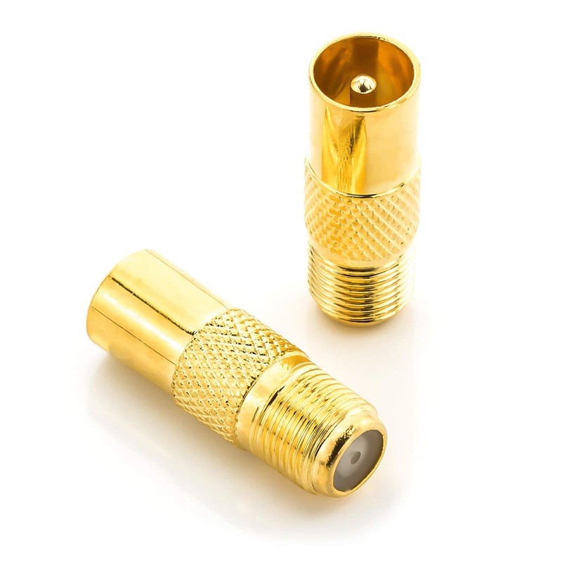 deleyCON Satellite Aerial Adaptor Coaxial Cable to TV Plug Adapter