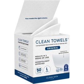 CLEAN SKIN CLUB Toallas Clean Towels® grandes de Clean Skin Club, 100% de base biológica USDA, desechables, aprobadas por la Asociación para el Eccema, toallitas desmaquillantes secas, ultrasuaves, p