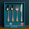 16-Piece Luxury Premium Stainless Steel Flatware Set Premium Silverware Dinnerware