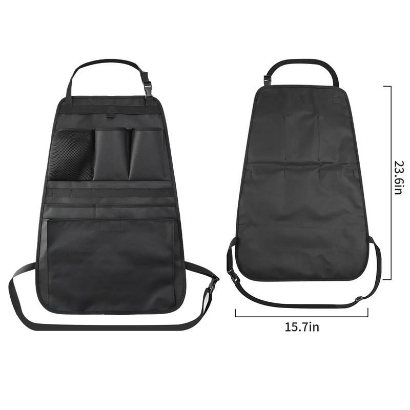 Car Seat Back Organizer with Compartment (Black)