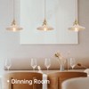 Shenmoyl Pendant Light with White Pleated Ceramic Lmapshade, Brass Vintage