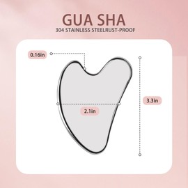 YOLCAR Guasha Facial Tools, Stainless Steel Face Massager Tool for Skin Tighten, Guasha Beauty Tool Skin Care Gift for Face Sculpting