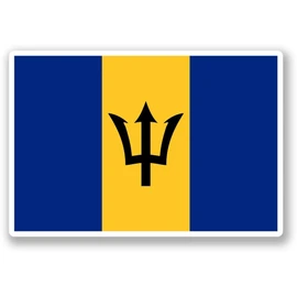 2 x 10cm/100mm Barbados Flag Window Cling Sticker Car Van Campervan Glass #4414