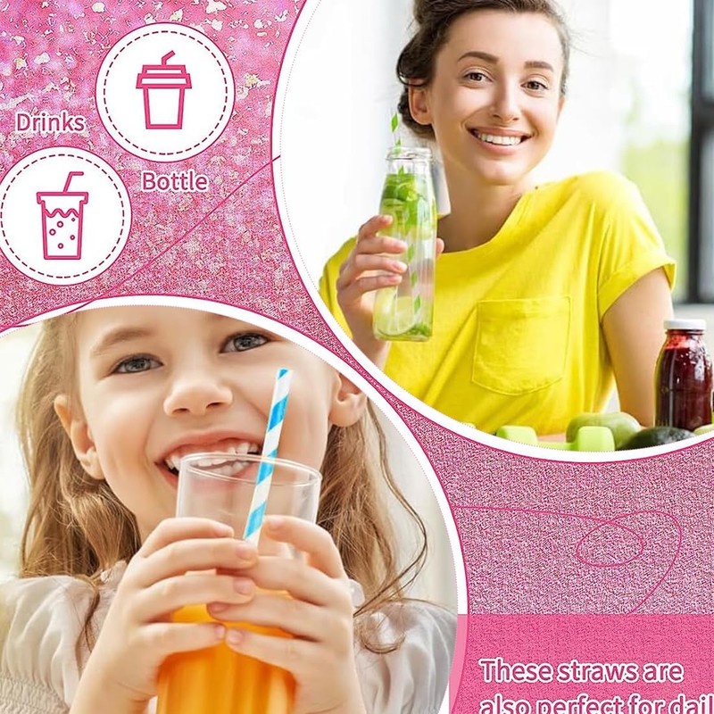 ZORVUJI Pack of 100 Colourful Paper Straws for Garden Party,