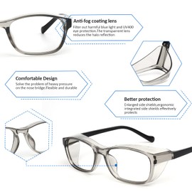 ALWAYSUV 2er Pack Schutzbrillen Anti Fog Goggles Stylish Cute Clear Lens Blue Light Blocking Glasses Protective Eyewear for Kids 5-12 Ages