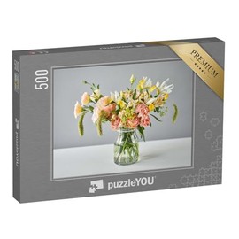 puzzleYOU: 500 Piece Puzzle "Bouquet: Cut Flowers as Decoration" - from the Puzzle Collection Flower Vases, Flowers & Plants