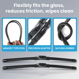 CHOYUR Windshield Wipers Type-G 22"+17" All-Season Blades,Universal Fit for Most Vehicles (pack of 2)