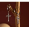 Aretes de plata cruz para mujer con caja de regalo