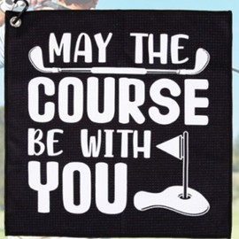 BORUO Funny Golf Towel with Clip, Golf Gifts for Men, Personalised Golf Towel to Clean Golf Ball, Clubs, Golf Accessories for Trainer, Hasband on Birthday, Valentines Day
